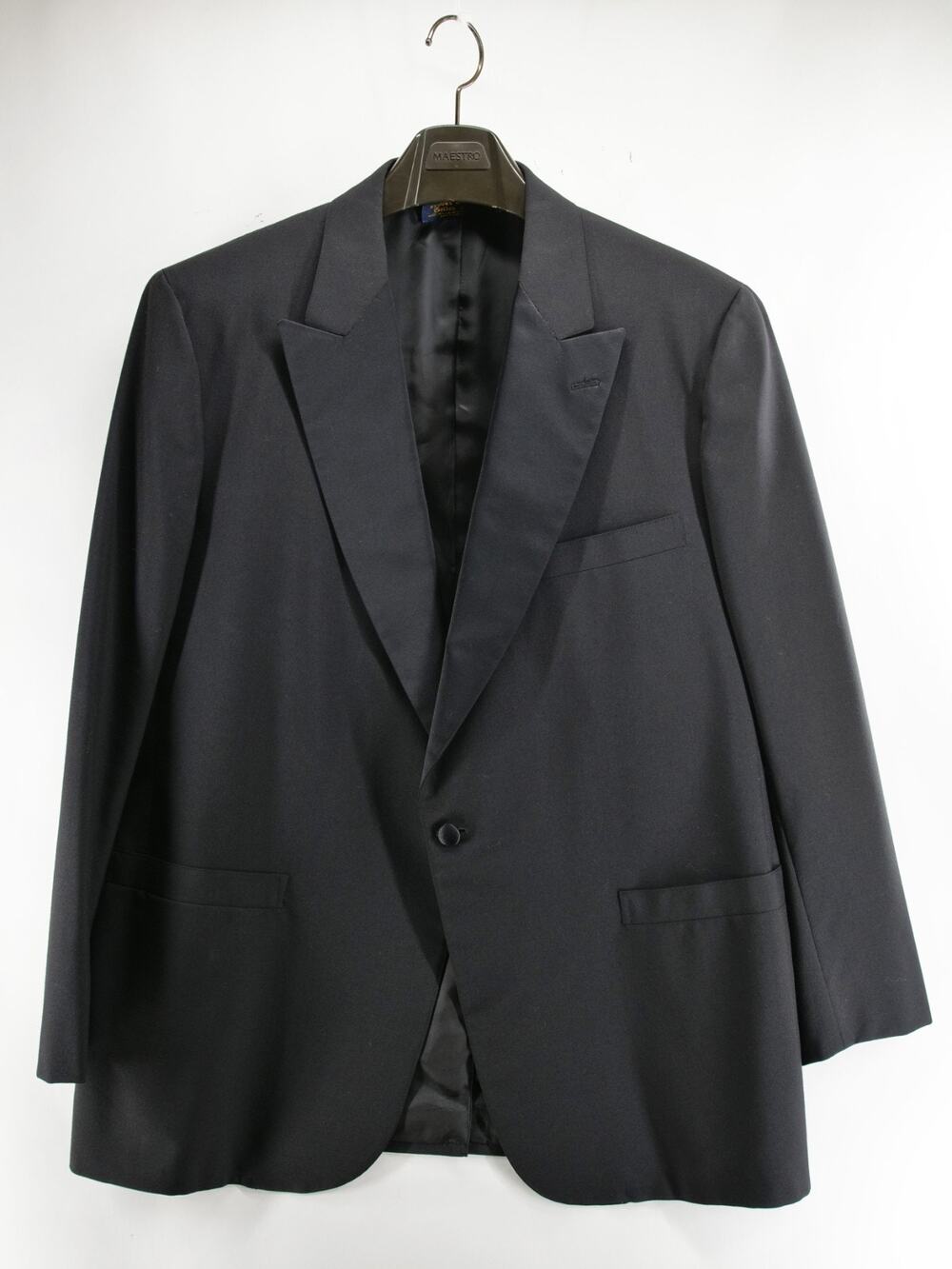 Vintage Brooks Brothers Golden Fleece Tuxedo Jacket 45R Black 100% Wool USA